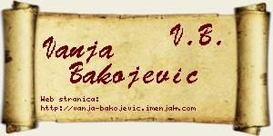 Vanja Bakojević vizit kartica
